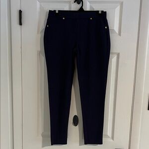 Michael Kors Navy Blue skinny pants with Gold Detail